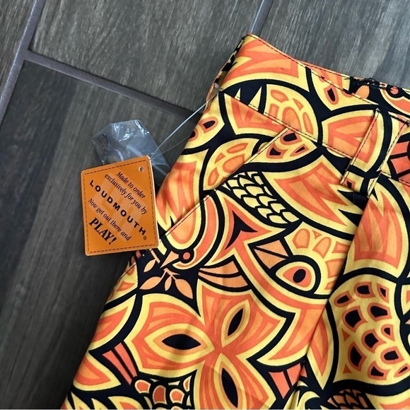NWT Loudmouth Golf Chirp Chirp Men’s Jogger Golf Pants in Orange Black Sz 30 - Picture 4 of 8